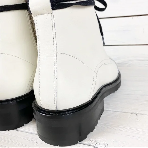 NEW All Saints Lira Hiker White Leather Boots 11 - Picture 13 of 16